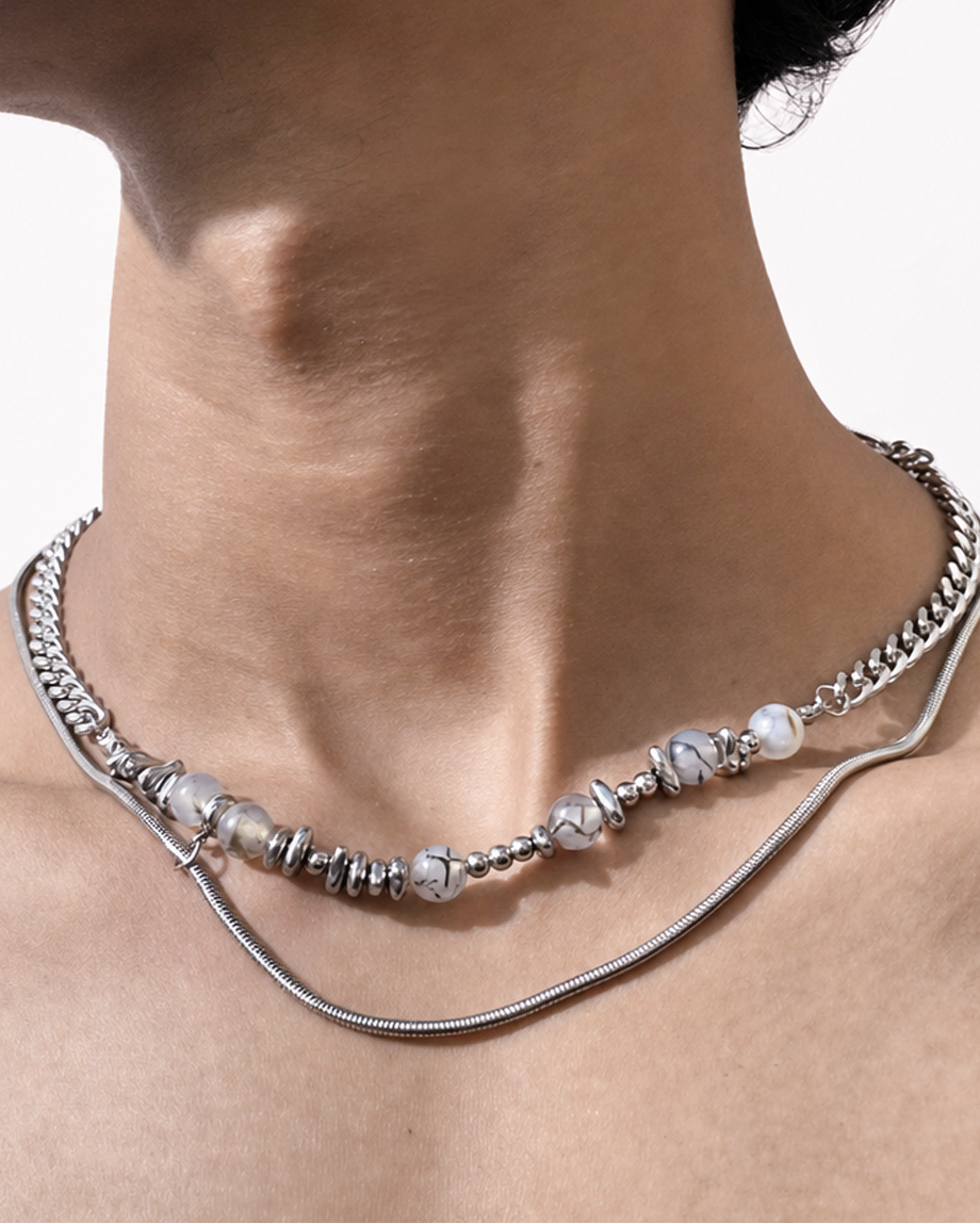 LAYERED SILVER CHAIN
