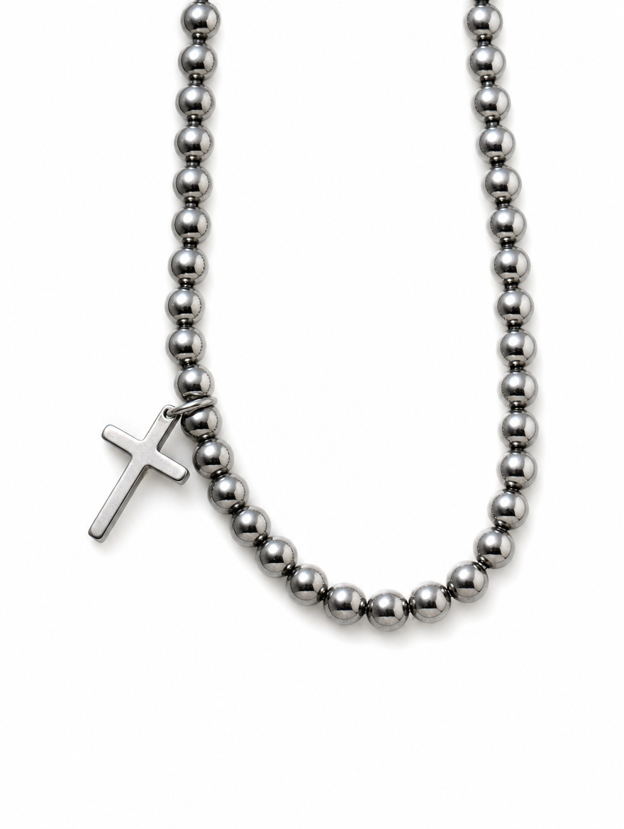 SILVER CHAIN WITH CROSS