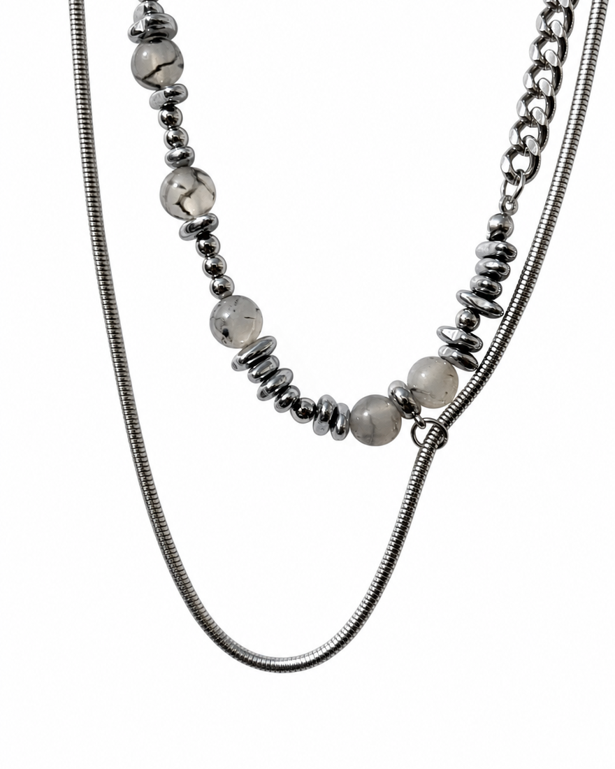 LAYERED SILVER CHAIN